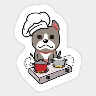 Cute grey dog is cooking Sticker